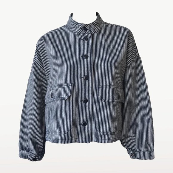 NWT! The Great Pilot Striped Jacket Vintage Hickory Striped Size 3 - Picture 11 of 15